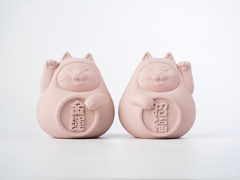 [Office blessing ornaments] Chubby Lucky Cat (4.5 cm) - น้ำหอม - ปูน หลากหลายสี
