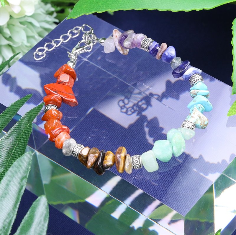 Natural Colorful Crystal Bracelet/Amethyst/White Crystal/Pink Quartz/Citrine Lapis Lazuli Turquoise Dongling Jade - สร้อยคอ - คริสตัล 