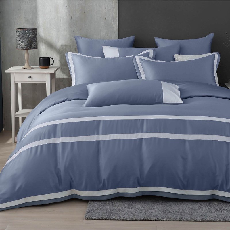 80 Count Lyocell Tencel/Taiwan Standard European Standard Bed Bag Pillowcase Thin Duvet Cover Duvet Cover/Toffee Blue - เครื่องนอน - วัสดุอื่นๆ สีน้ำเงิน