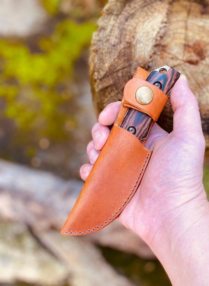 【訂製款】義大利植鞣手工皮鞘(Benchmade 隱密峽谷小獵刀用) - 其他 - 真皮 黃色