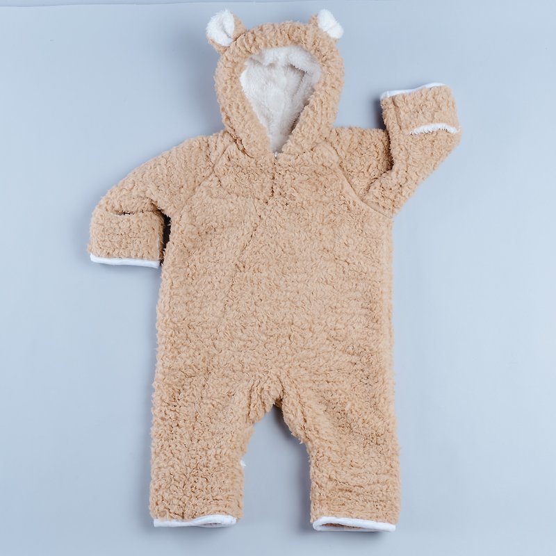 大地黃熊連身裝 童裝 幼童 嬰兒 兔裝 連身 熊裝 手作 - 包屁衣/連身衣 - 棉．麻 卡其色