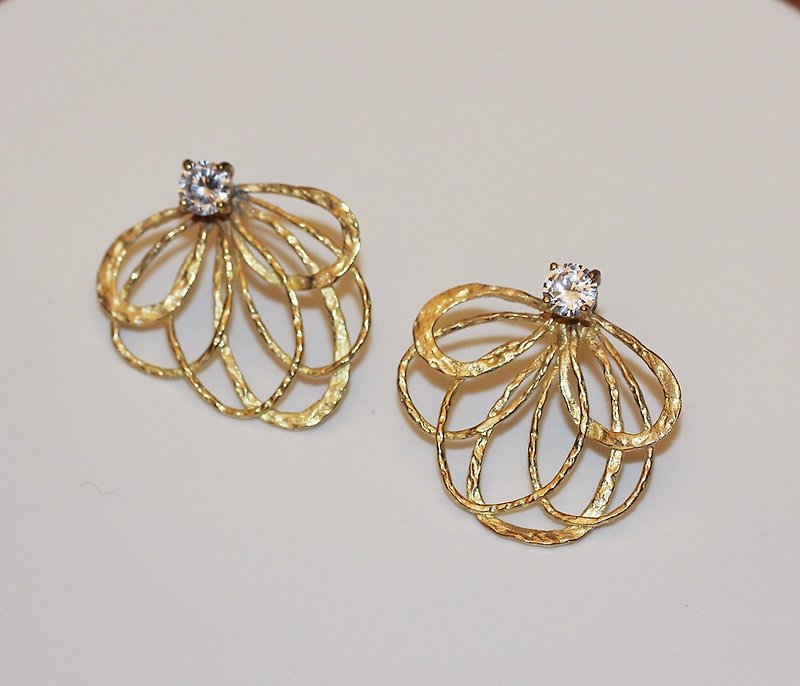 Butterfly Brass Gemstone Earrings - Earrings & Clip-ons - Gemstone Purple
