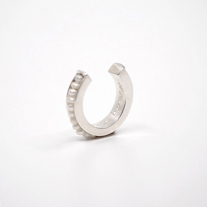 Line Pearls Ring / Ear-cuff (single) - แหวนทั่วไป - เงินแท้ 