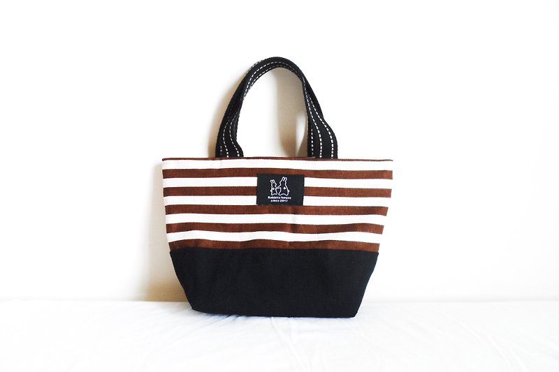 Large striped lightweight handbag - Handbags & Totes - Cotton & Hemp Brown