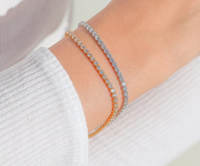 ホットセール】【ハンドメイド】クラシック4mmテニス