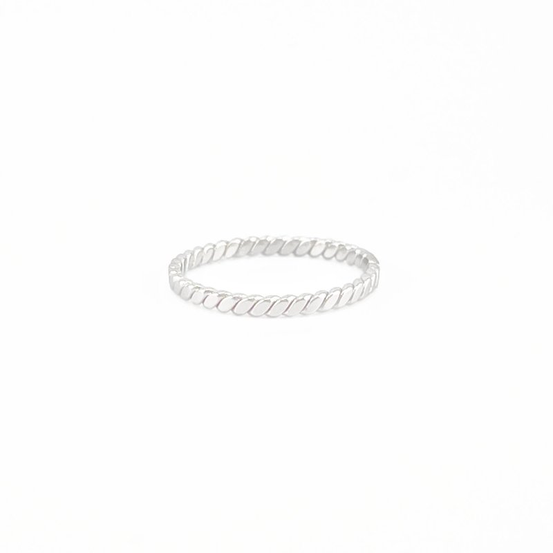 [Line Ring] Inclined Ladder Sterling Silver Ring - แหวนทั่วไป - เงินแท้ สีเงิน