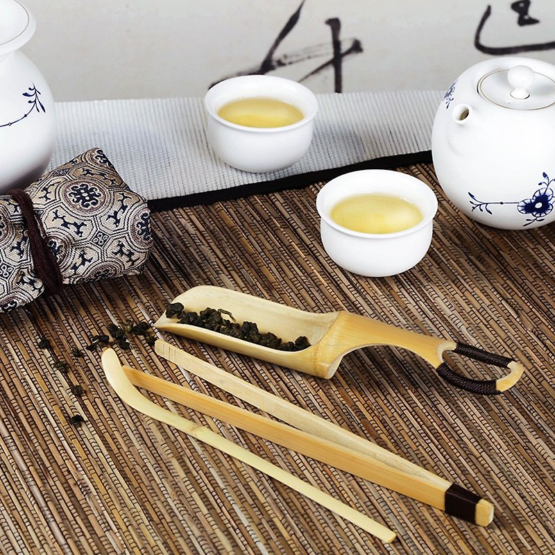 Bamboo Tea Ceremony Tool Storage Bag (3-Piece Set) - ถ้วย - ไม้ สีนำ้ตาล