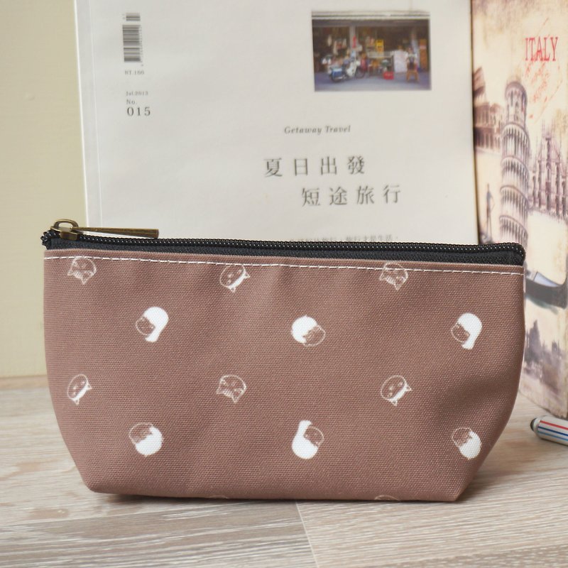 Aida & 绮绮 Limited Quantity | Shenyu Luoyan Cosmetic Bag - กระเป๋าเครื่องสำอาง - ผ้าฝ้าย/ผ้าลินิน สีนำ้ตาล