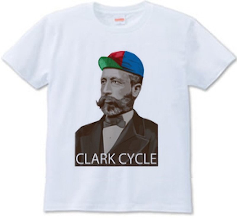 CLARK CYCLE C (T-shirt white / ash) - เสื้อฮู้ด - ผ้าฝ้าย/ผ้าลินิน ขาว