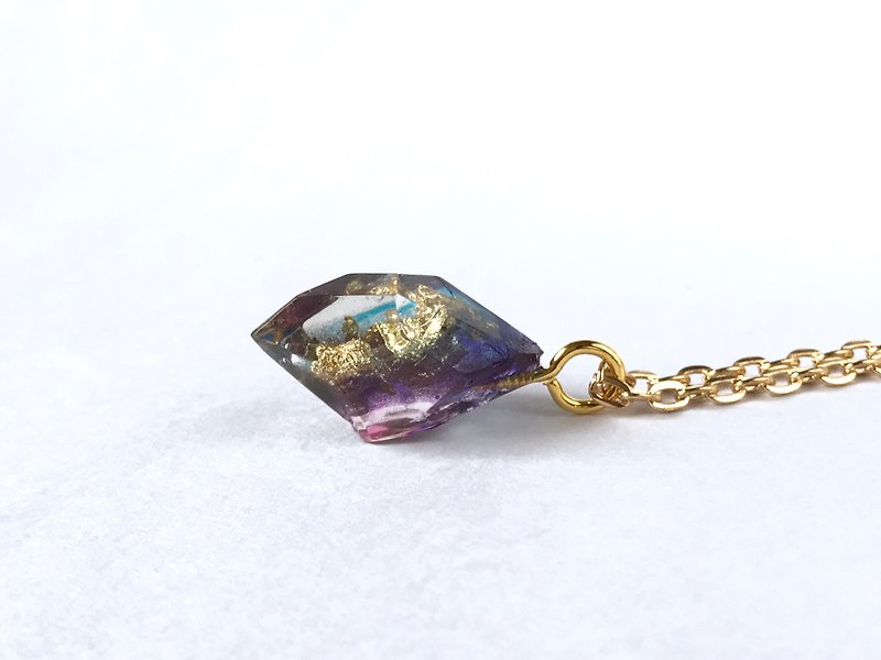 Deep sea mineral necklace - Necklaces - Resin Purple