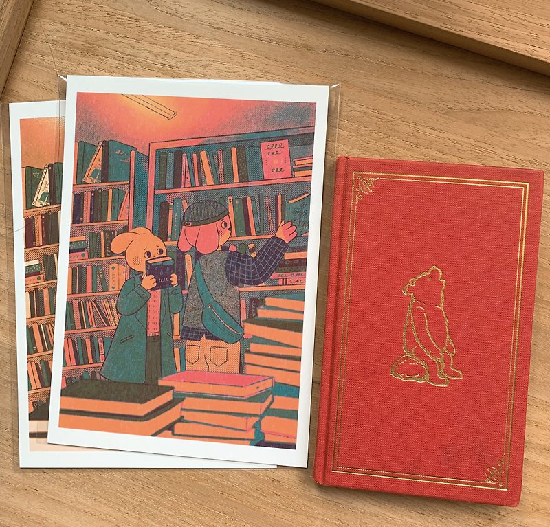 Bookstore Moment - A5 Art Print - Cards & Postcards - Paper Multicolor