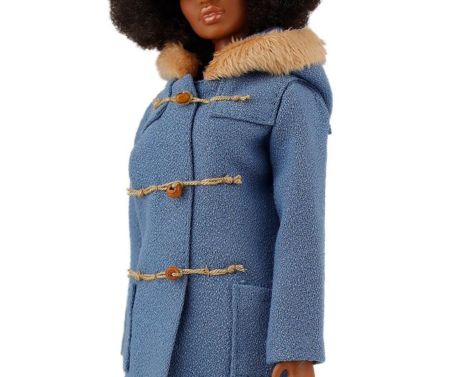 ELENPRIVバービーMTM人形用ブルーダッフルコートファッション衣装