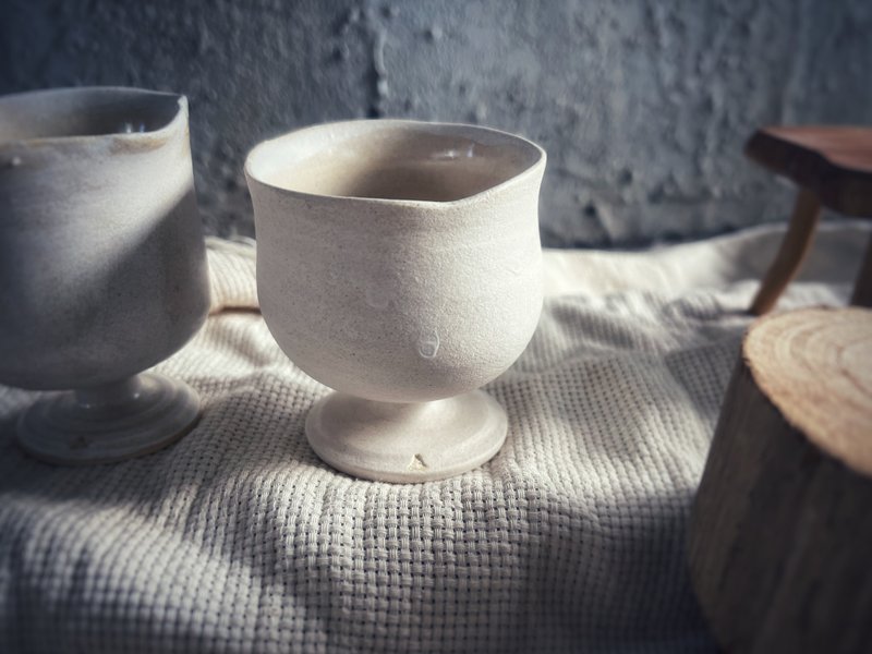 野獸高腳杯・茶杯・咖啡杯・酒杯 - 鮮奶油系列 No 5 - 茶壺/茶杯/茶具 - 陶 白色