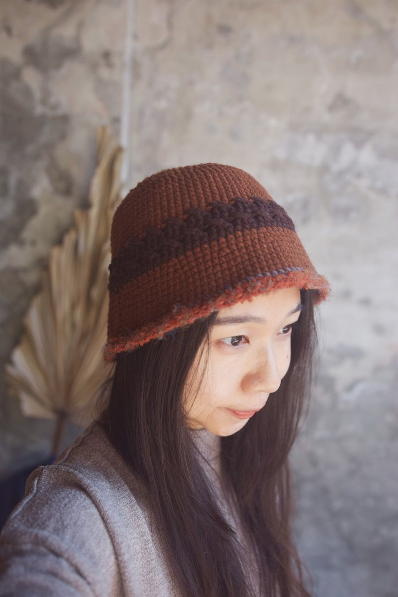 手工編織毛帽 • 紅棕 |手作|毛線|鉤針| 其他尺寸可訂製 - 帽子 - 其他材質 咖啡色