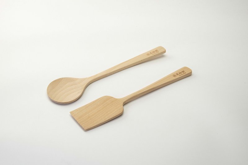 [Black Willow Toru] Two-piece set of premium beech wood shovel Black Willow Toru wood shovel - Cookware - Wood Brown