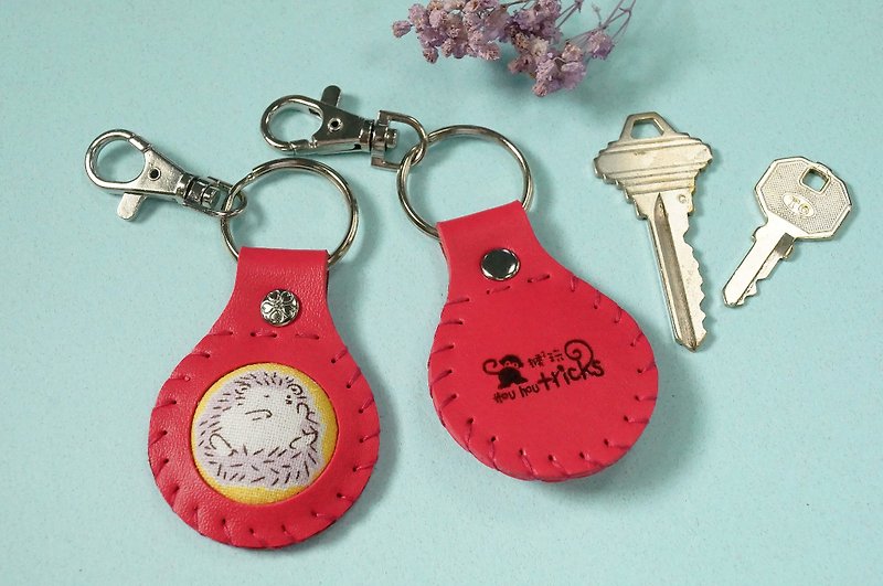 Pink Hedgehog - Single Cloth Buckle Key Ring - พวงกุญแจ - วัสดุอื่นๆ 