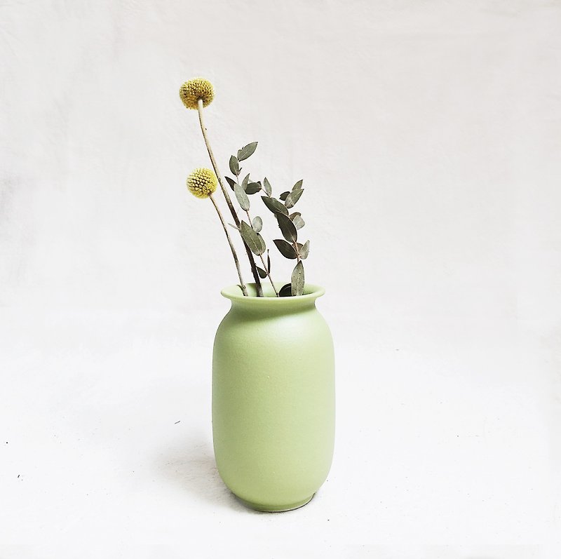 Simple Nordic Wind Flower - Short Cylinder (Green Grass) - Plants - Porcelain Green