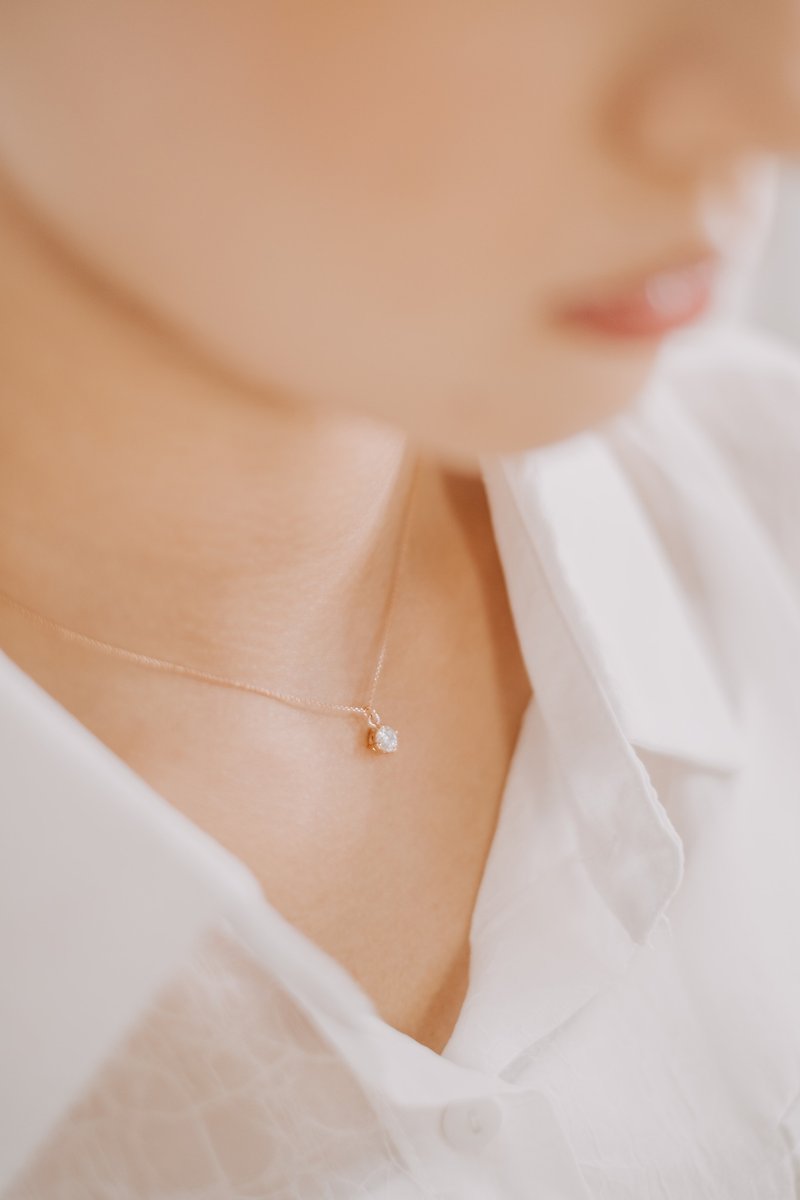 Swarovski Crystal Diamond Necklace 14K - สร้อยคอ - คริสตัล สีทอง