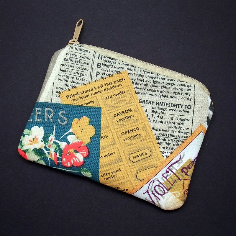 Zipper pouch / coin purse (padded) (ZS-232) - กระเป๋าใส่เหรียญ - ผ้าฝ้าย/ผ้าลินิน 