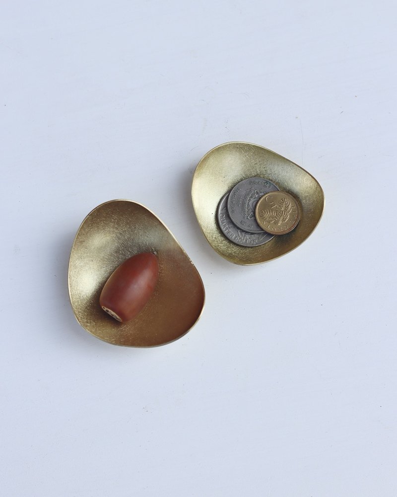 Stone mini 不一致 黃銅置物盤 小盤 兩入組 - 擺飾/家飾品 - 銅/黃銅 金色