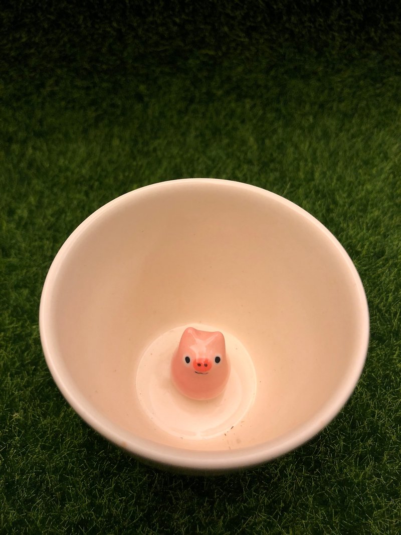 Animal bath cup - pig - แก้ว - ดินเผา หลากหลายสี
