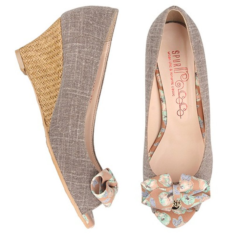 【Korean Style】SPUR Daffodil wedges 28075 BEIGE - รองเท้าลำลองผู้หญิง - วัสดุอื่นๆ 