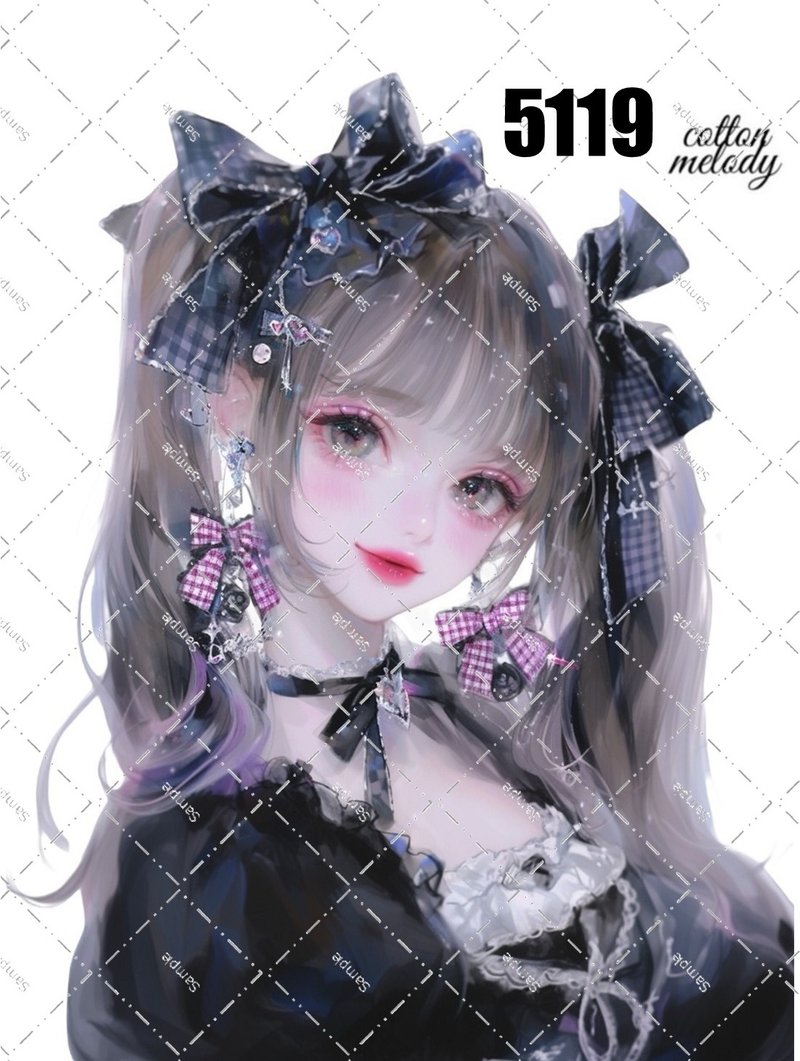 original sticker no.5119 人物ステッカー オリジナルステッカー オリジナル人物ステッカー 装飾ステッカー cotton melody - 貼紙 - 紙 