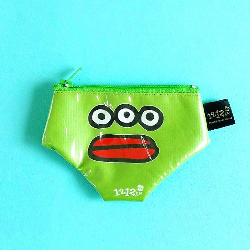 1212玩樂設計不能穿的內褲專賣 內褲 零錢包-外星人 - 散紙包 - 防水材質 綠色