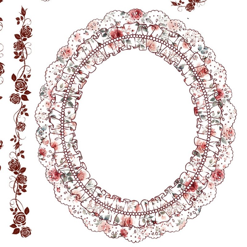 Romantic rose doily paper-shaped paper - 貼紙 - 紙 白色