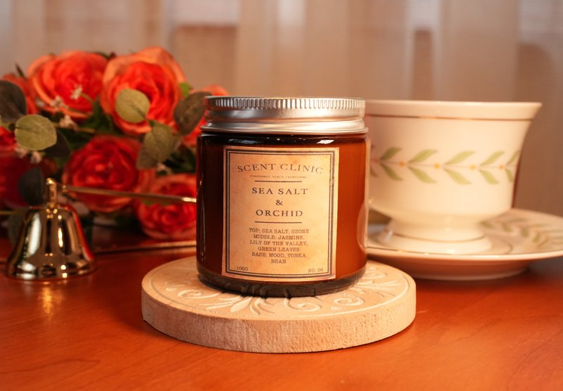 No.6シーソルト＆オーキッドシーソルト＆オーキッドソイ蝋香りキャンドル - キャンドル・燭台 - 蝋 ブラウン