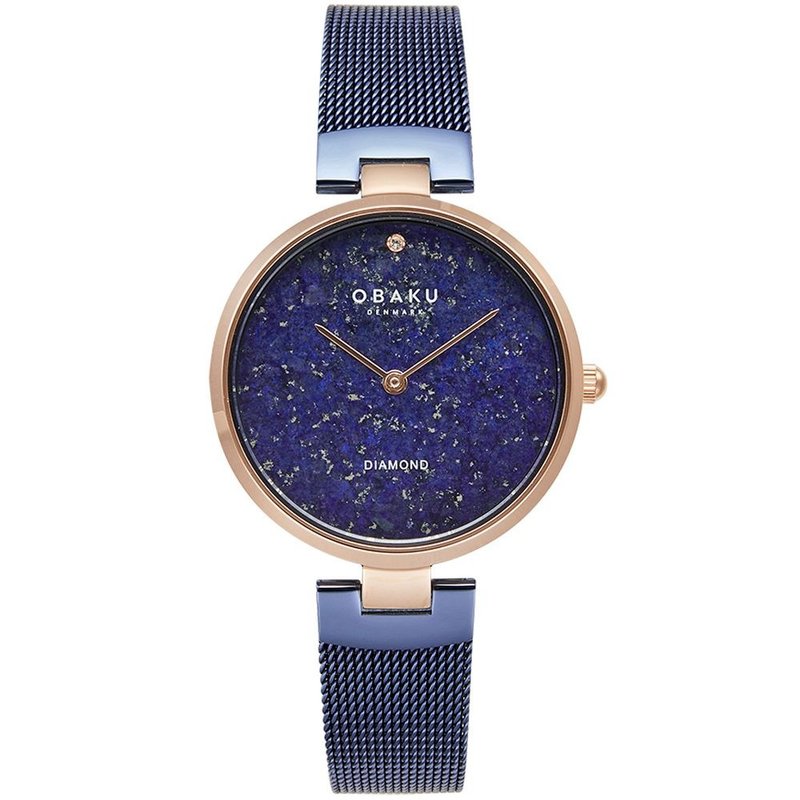 OBAKU Swirl Geometric Fashion Watch Blue X Gold-V256LXHVLML-32mm - นาฬิกาผู้หญิง - สแตนเลส หลากหลายสี