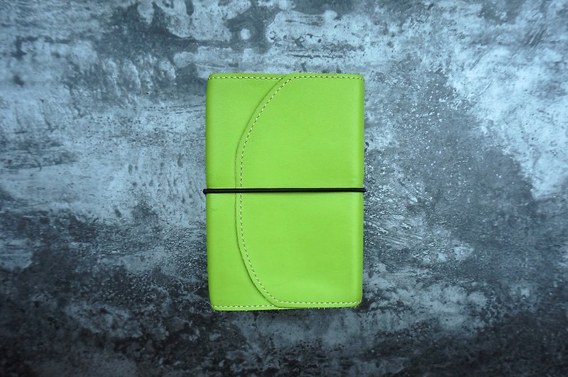 A6 leather notebook / book cover / replace inner page - green - Notebooks & Journals - Genuine Leather Green
