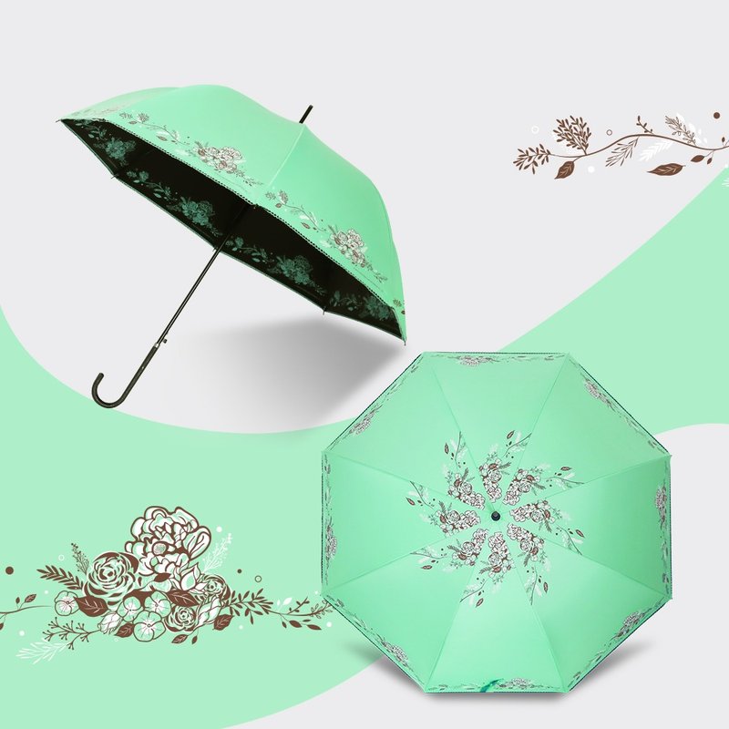 Ssangyong Xiaoxiangfeng Vinyl Palace Umbrella Parasol Sun Protection Automatic Upright Umbrella (Tiffin Green) - ร่ม - วัสดุกันนำ้ สีเขียว