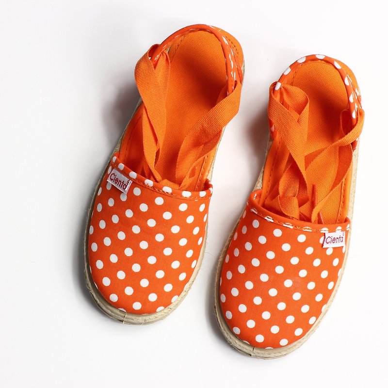 Spanish national canvas shoes CIENTA 41088 17 orange children, children size - รองเท้าเด็ก - ผ้าฝ้าย/ผ้าลินิน สีส้ม