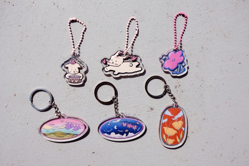 / Acrylic illustration pendant/ - Charms - Plastic Multicolor