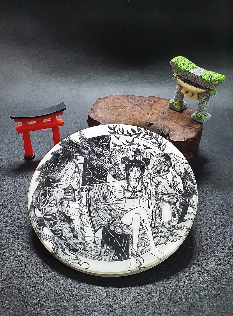 | Oriental Zodiac | Ceramic Coaster - Virgo - Coasters - Pottery White