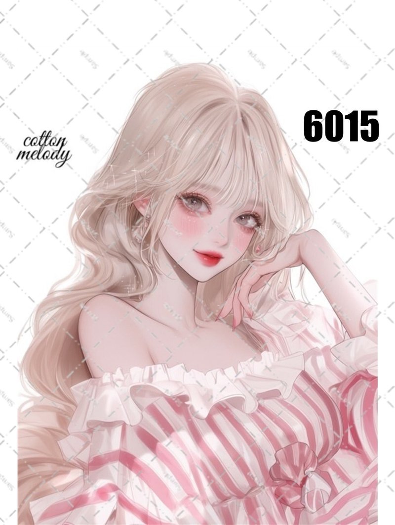 original sticker no.6015 人物ステッカー オリジナルステッカー 人物ステッカー 女の子ステッカー オリジナル人物ステッカー - 貼紙 - 紙 