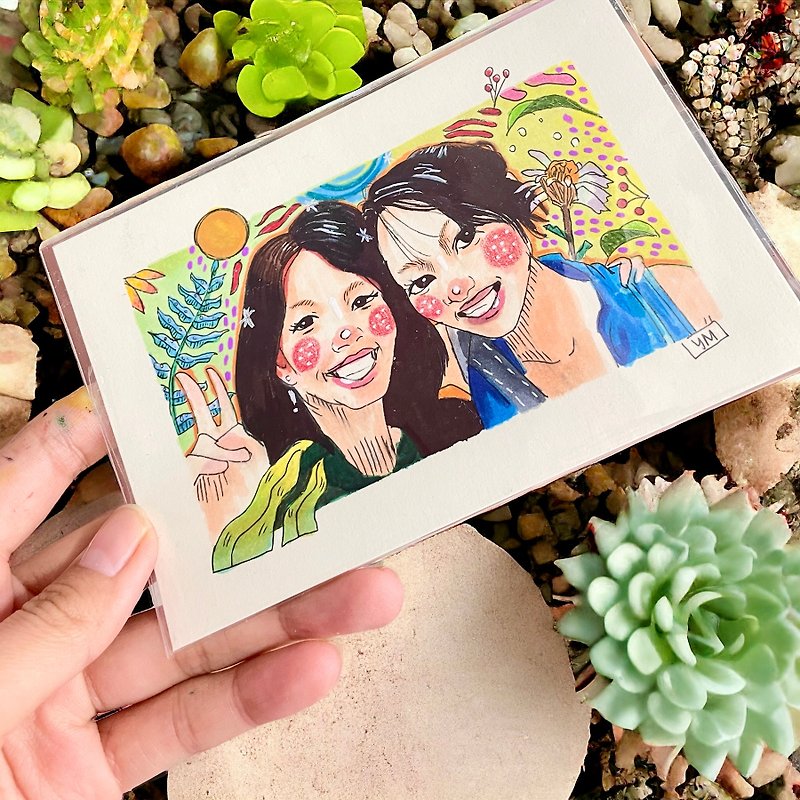 [Holiday gift] Hand-painted souvenir gift card - postcard size (double) - การ์ด/โปสการ์ด - กระดาษ 