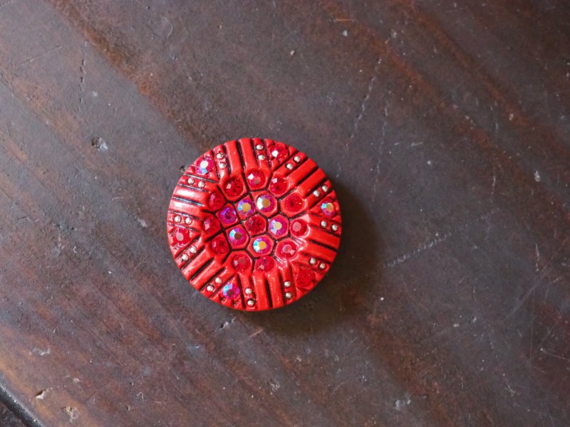 裏穴 25mm ボタン1個 - 其他 - 其他材質 紅色