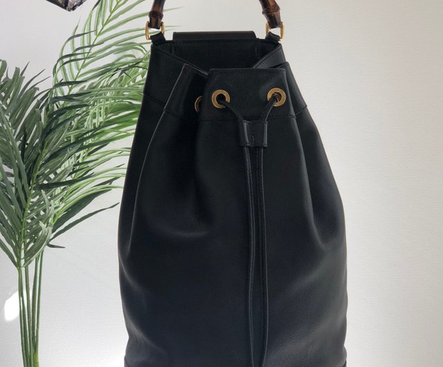 グッチ　GUCCI バンブー　巾着　バッグ GUCCI(グッチ) / バンブー/巾着/ショルダーバッグ/レザー/BLK
