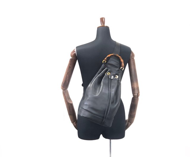 日本直送 名牌中古包 】GUCCI グッチ バンブー レザー 巾着