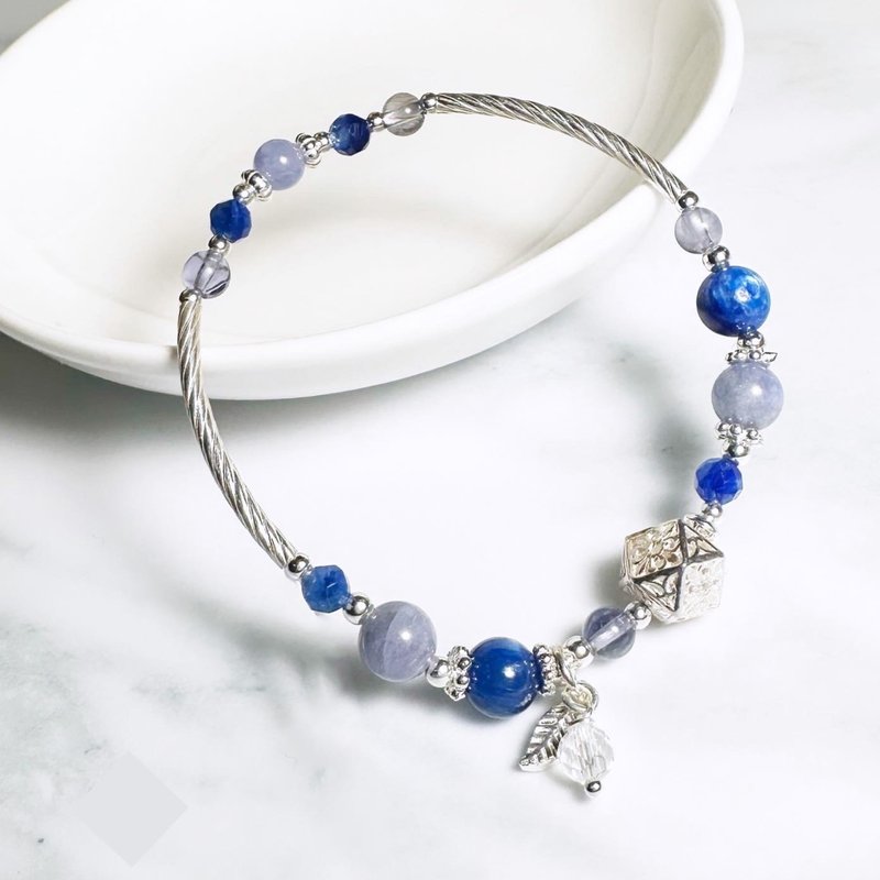 Iris Blue- Stone design bracelet - Bracelets - Crystal Purple