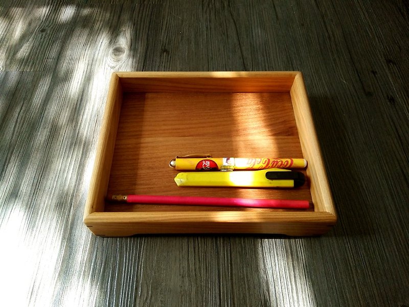 台灣檜木+柚木淺方盤 - 居家收納/收納盒/收納用品 - 木頭 咖啡色