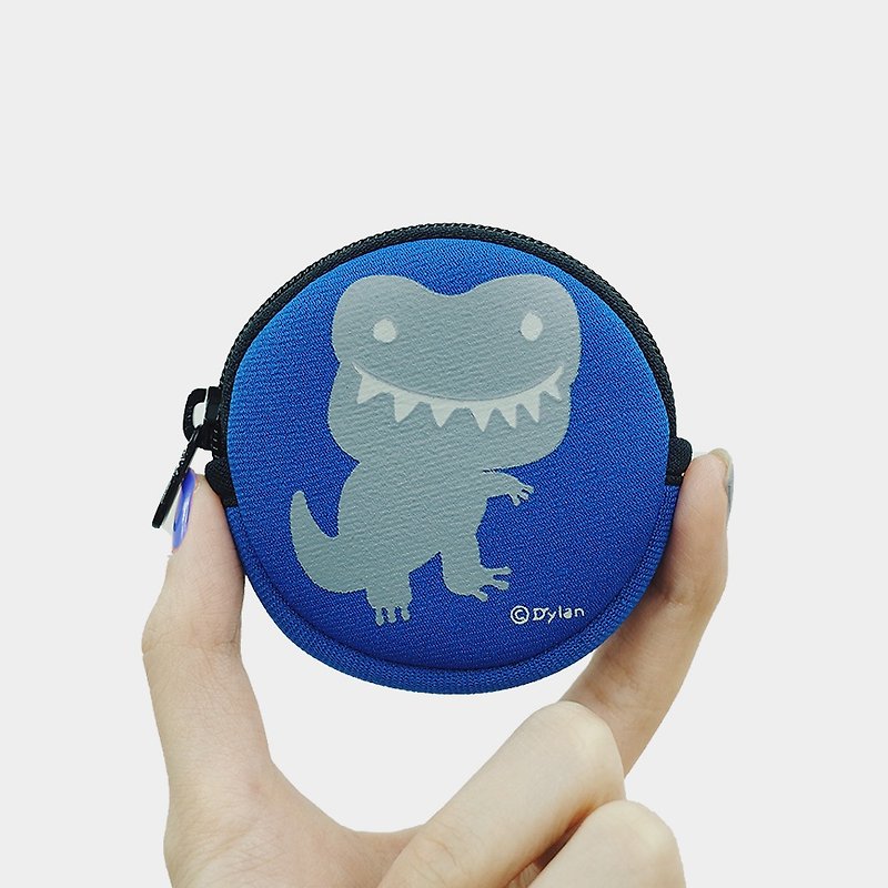 My Little Pets Macaron Small Coin Purse Headphone Bag | Dinosaur [3 colors] - Headphones & Earbuds Storage - Waterproof Material Blue