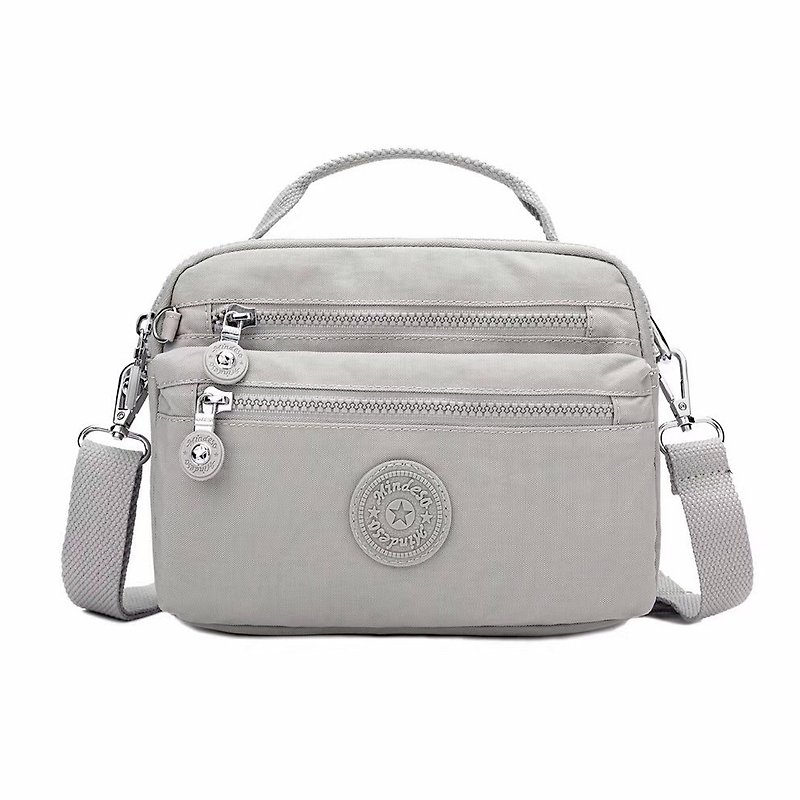 Glacier Grey_Double Zipper_Waterproof Easy Bag_Cross-Back Portable Shoulder - Messenger Bags & Sling Bags - Waterproof Material Gray