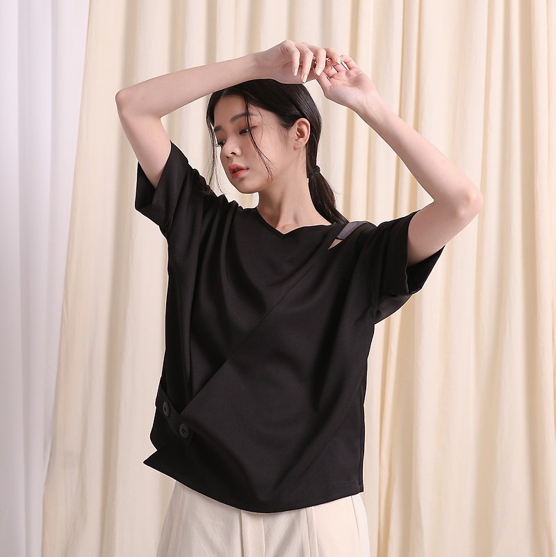 [Classic Original] Unlimited_Unlimited Cut Tops_CLT009_Lonely Black - Women's Tops - Polyester 