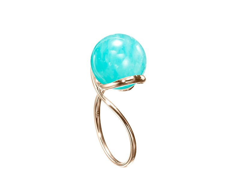 Turquoise Engagement Ring, Gemstone Wedding Band, Amazonite Teal Promise Ring - แหวนทั่วไป - เครื่องประดับ สีน้ำเงิน