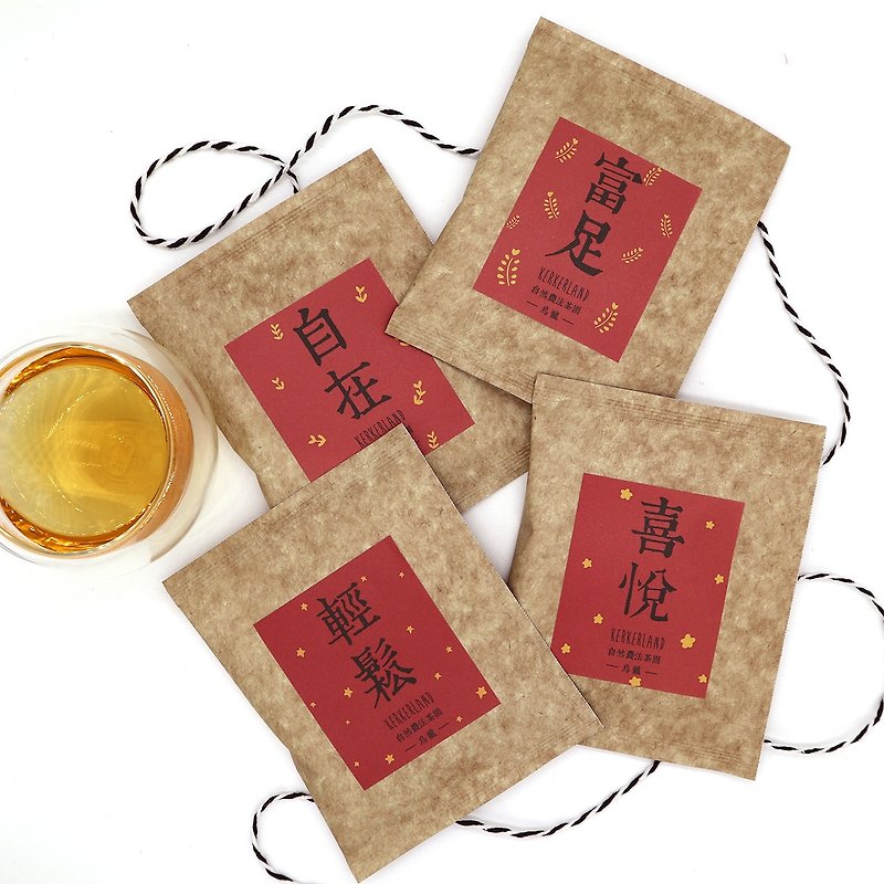 Natural Farming Oolong Tea Bag-Blessing Series-A Set of Four - Tea - Other Materials Multicolor