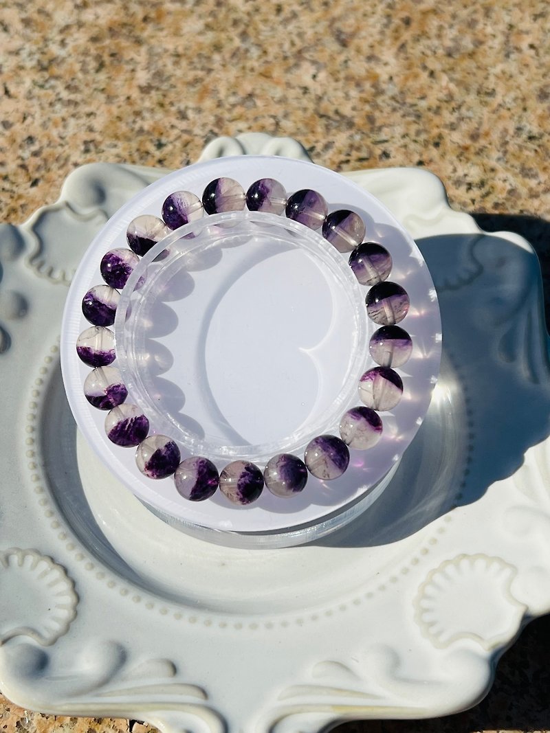天然紫螢石聚寶盆手串 - 手鍊/手鐲 - 水晶 紫色