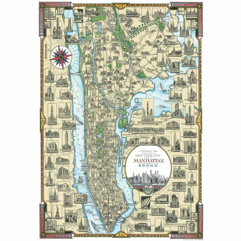 Italy IFI poster New York Manton and Bronx map - ตกแต่งผนัง - กระดาษ หลากหลายสี